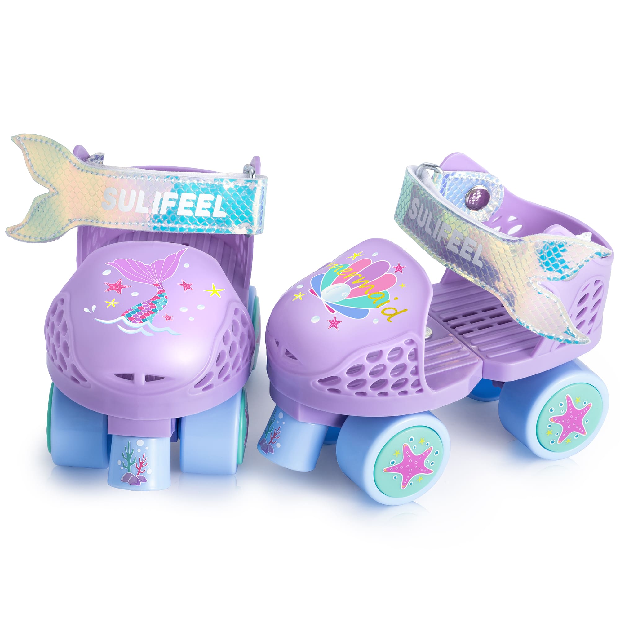SULIFEEL Kids Adjustable Quad Roller Skates for Girls and Boys Age 2-5 Years Old