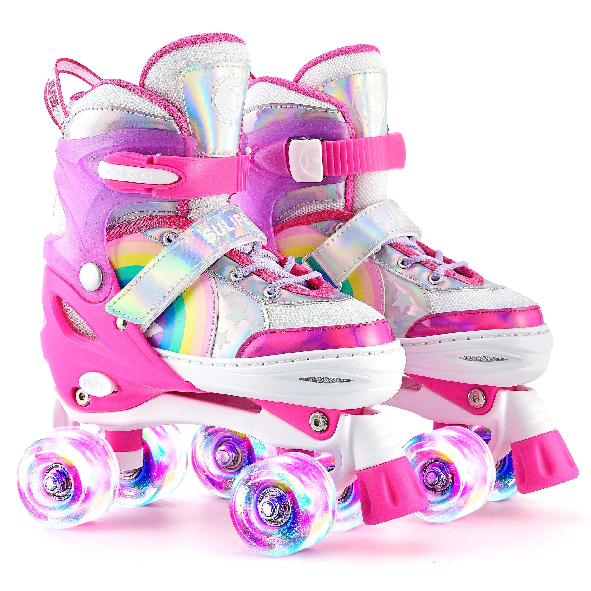 SULIFEEL Adjustable Light up Roller Skates for Girls Boys for Kids