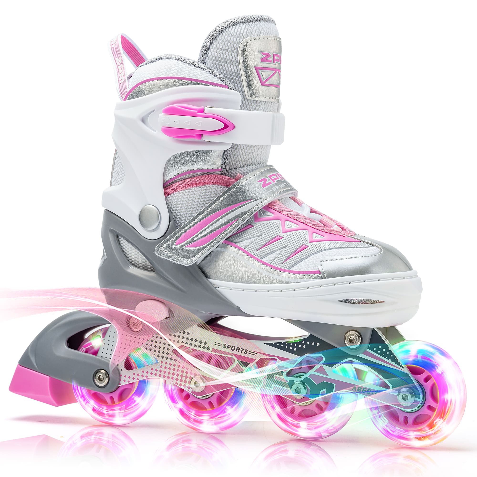 SULIFEEL Cytia Girls Adjustable Inline Skates with Light up Wheels