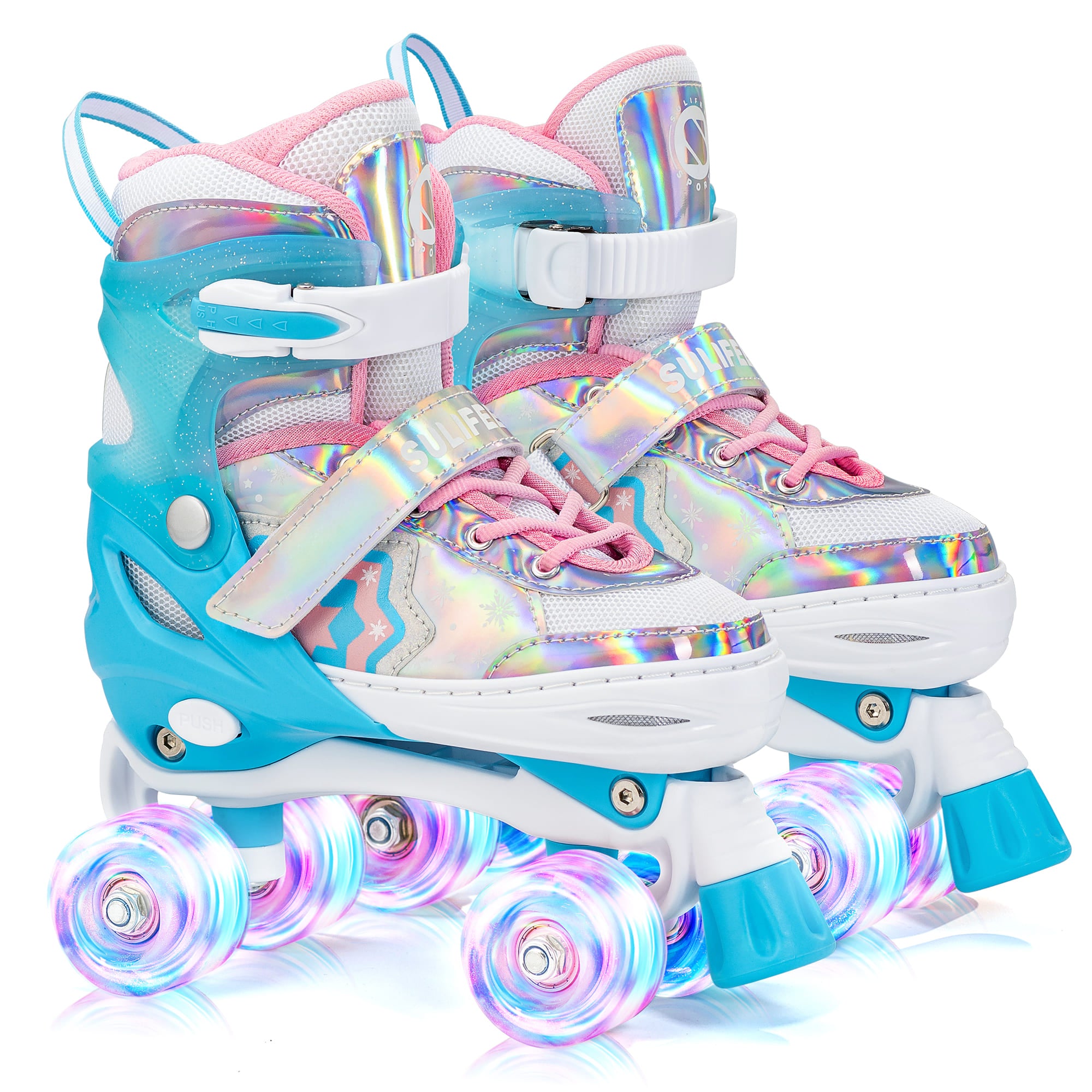 SULIFEEL Adjustable Light up Roller Skates for Girls Boys for Kids