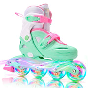 SULIFEEL Kids Inline Skates with Light Up Wheels, Size Adjustable