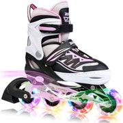 SULIFEEL Cytia Girls Adjustable Inline Skates with Light up Wheels