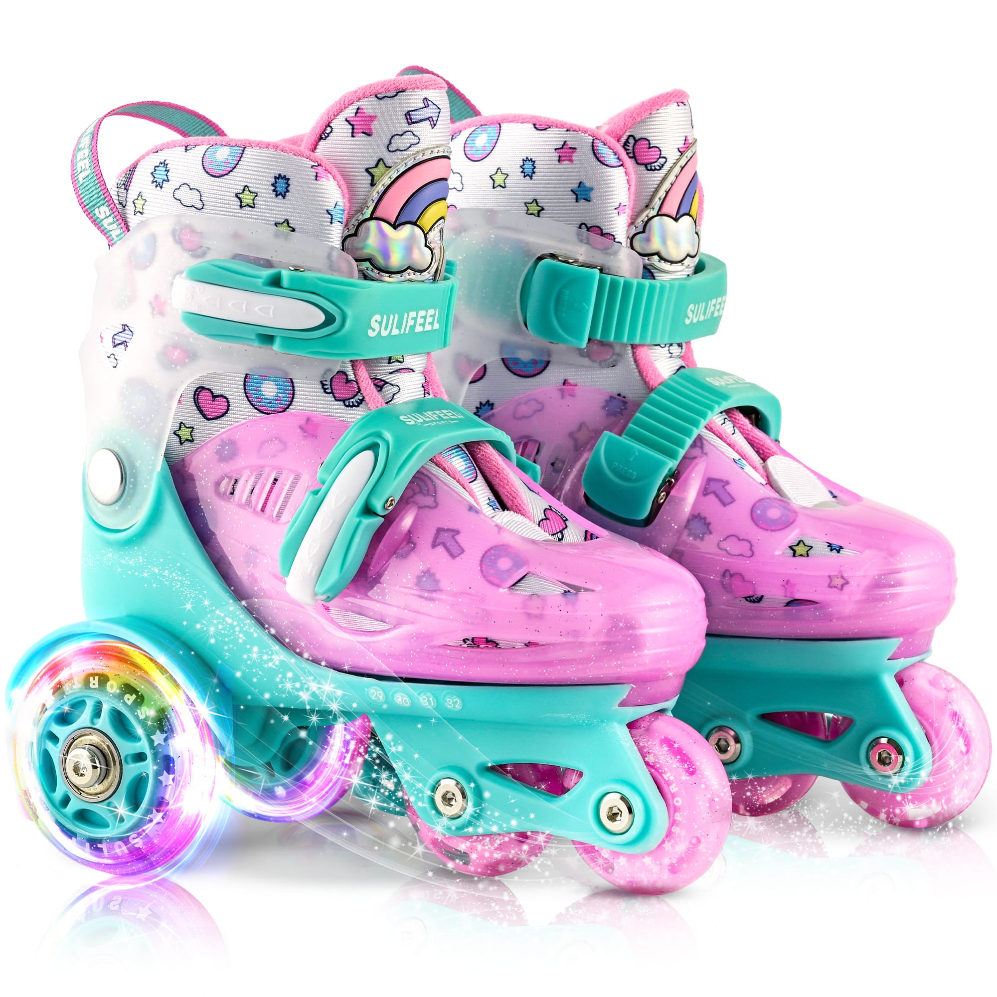 SULIFEEL Adjustable Roller Skates for Girls Boys Kids