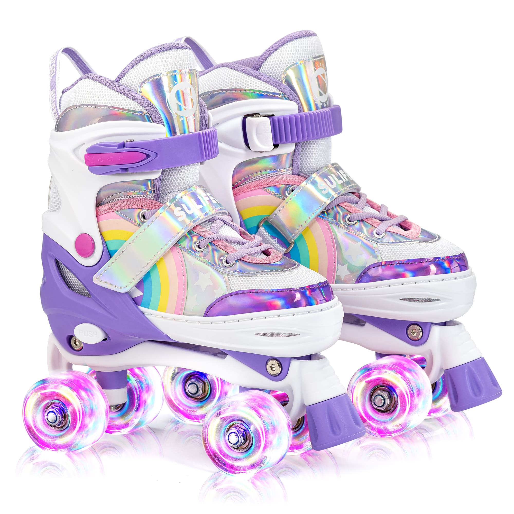 SULIFEEL Adjustable Light up Roller Skates for Girls Boys for Kids