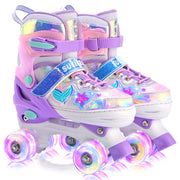 SULIFEEL Roller Skates for Girls Boys Kids with Light Up Wheels
