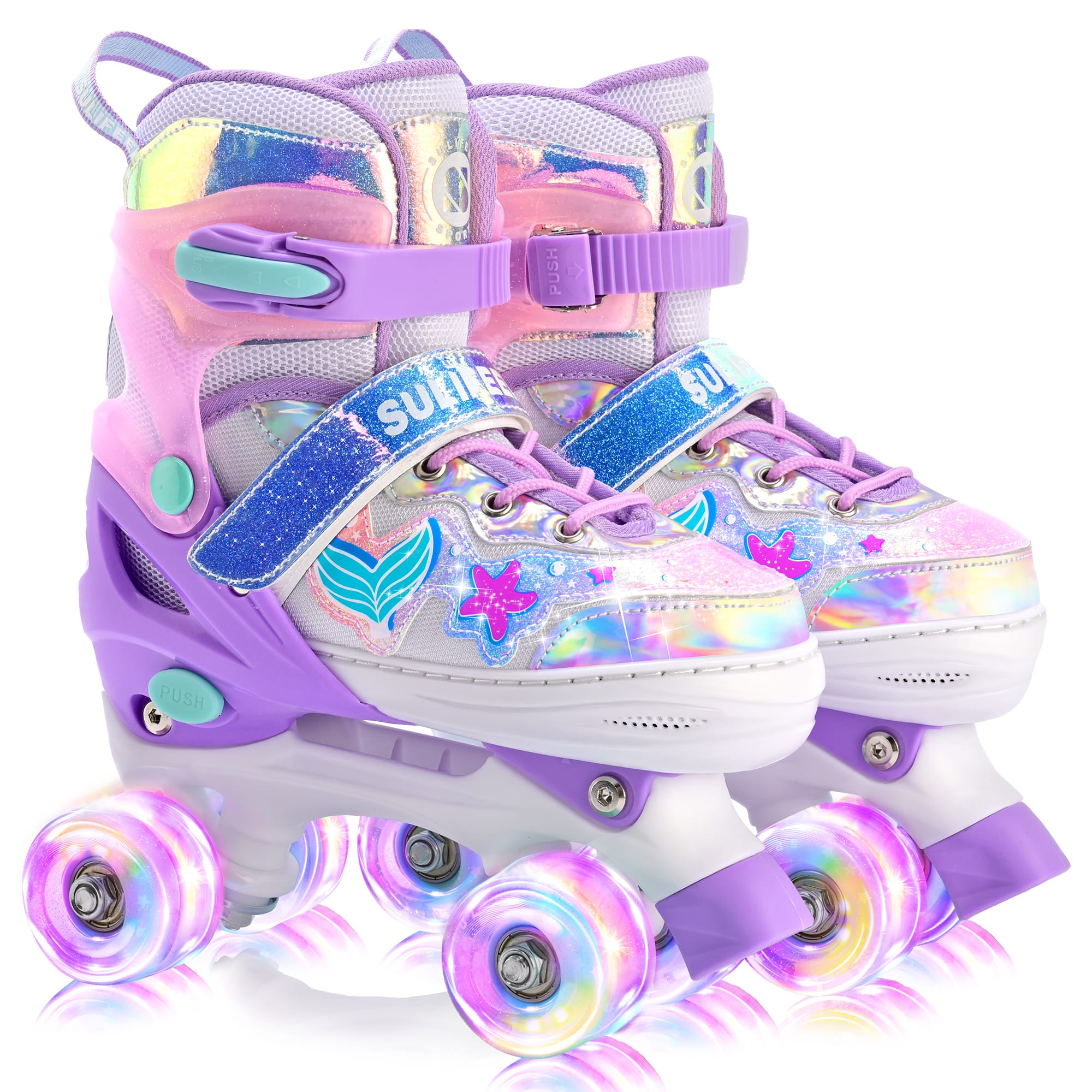 SULIFEEL Roller Skates for Girls Boys Kids with Light Up Wheels