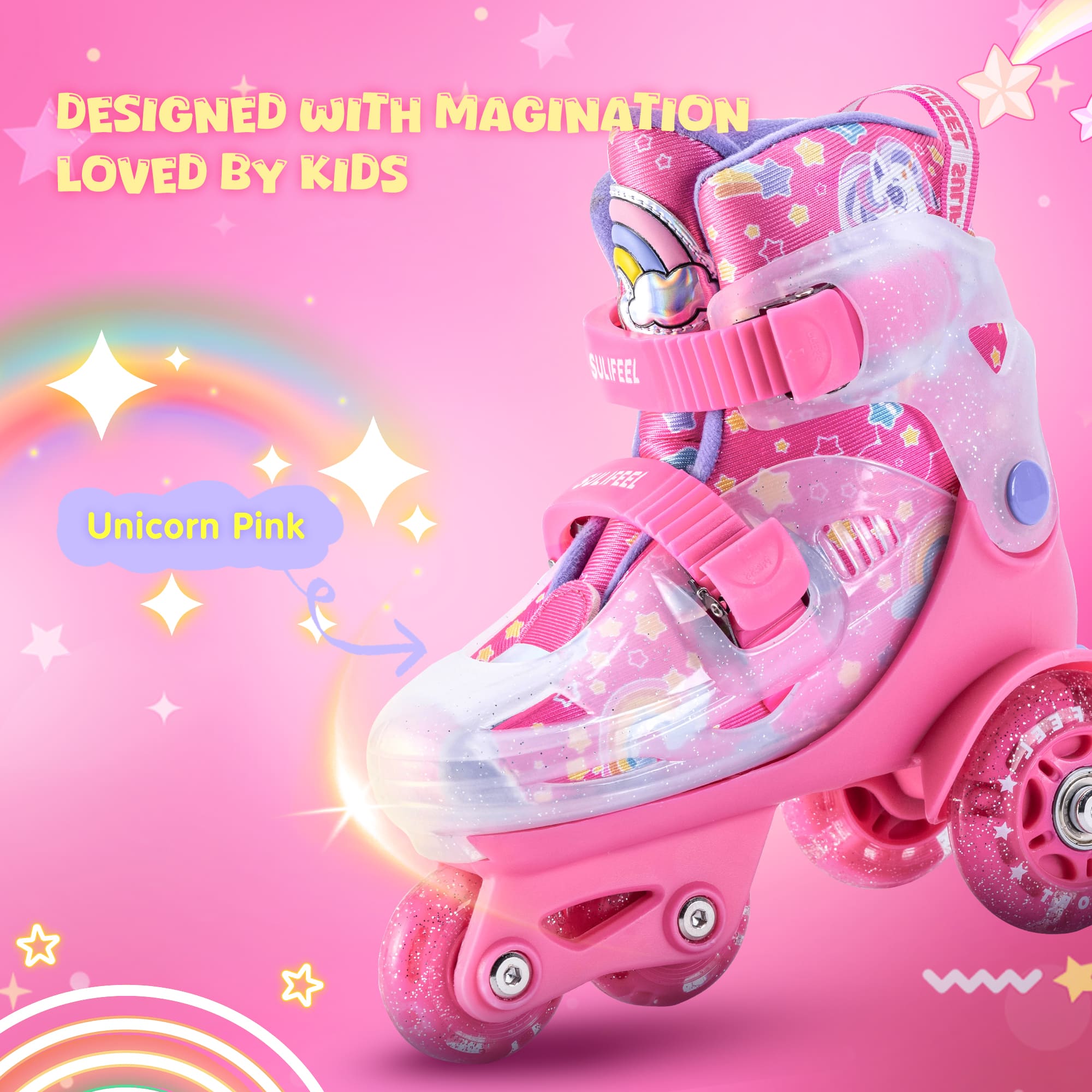 SULIFEEL Adjustable Roller Skates for Girls Boys Kids