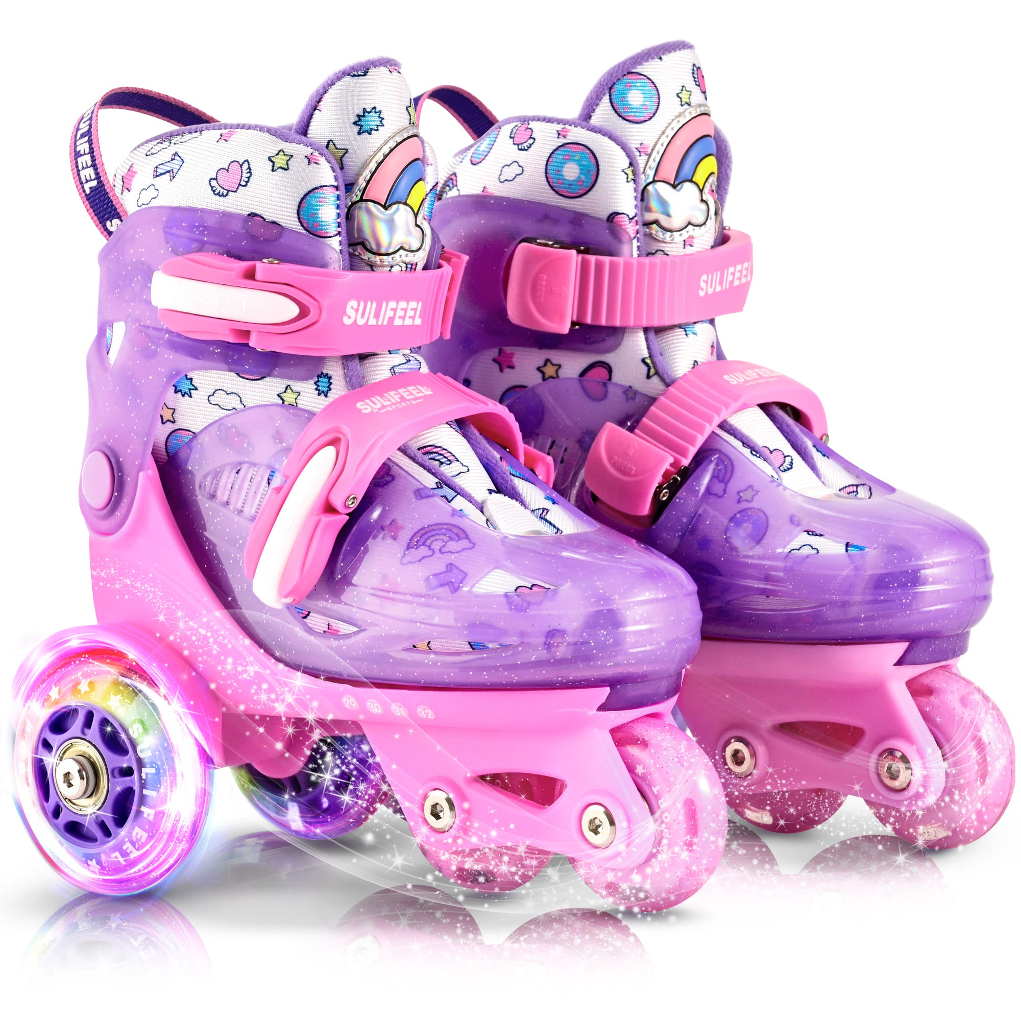SULIFEEL Adjustable Roller Skates for Girls Boys Kids