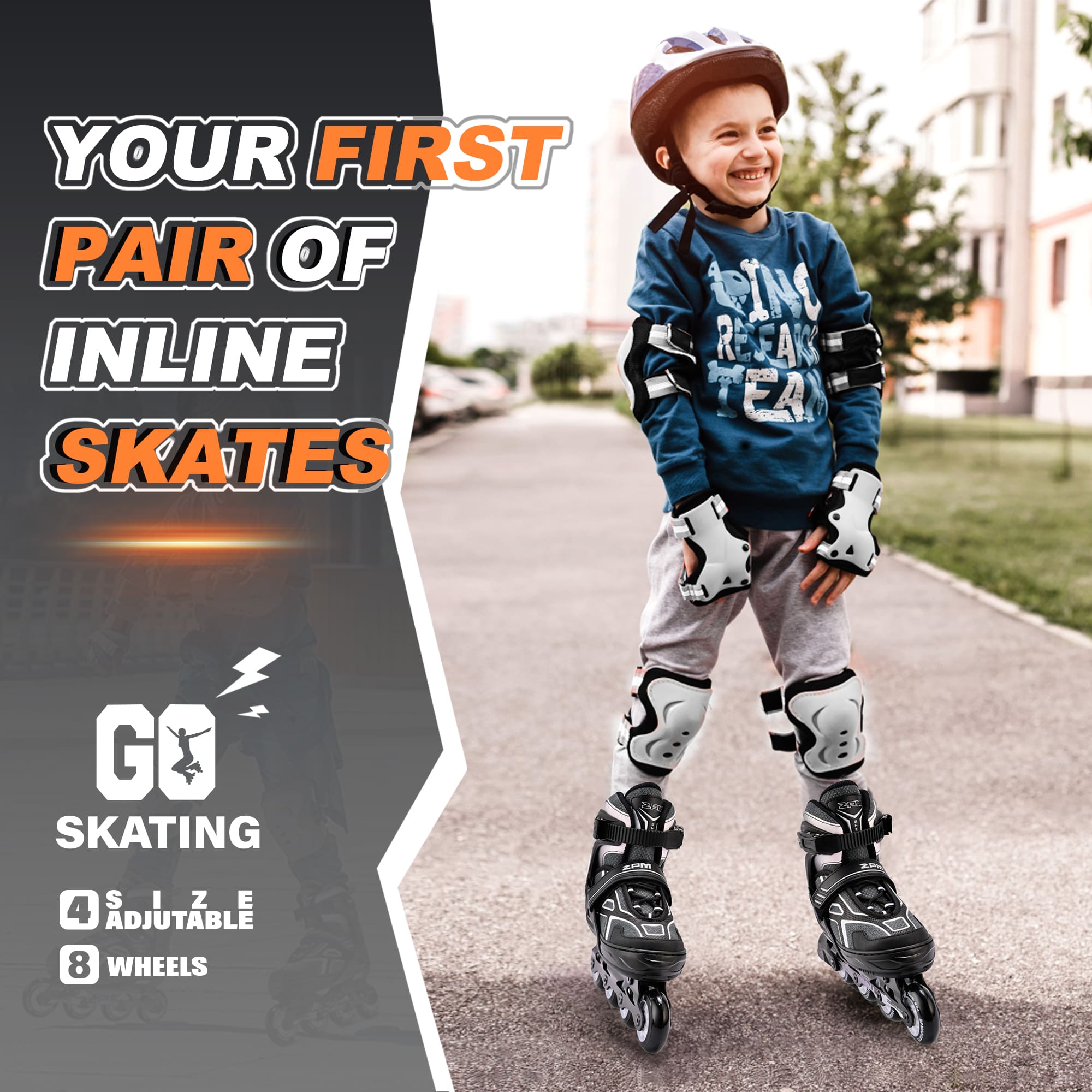 SULIFEEL Adjustable Inline Skates, Fun Beginner Roller Skates for Kids, Youth