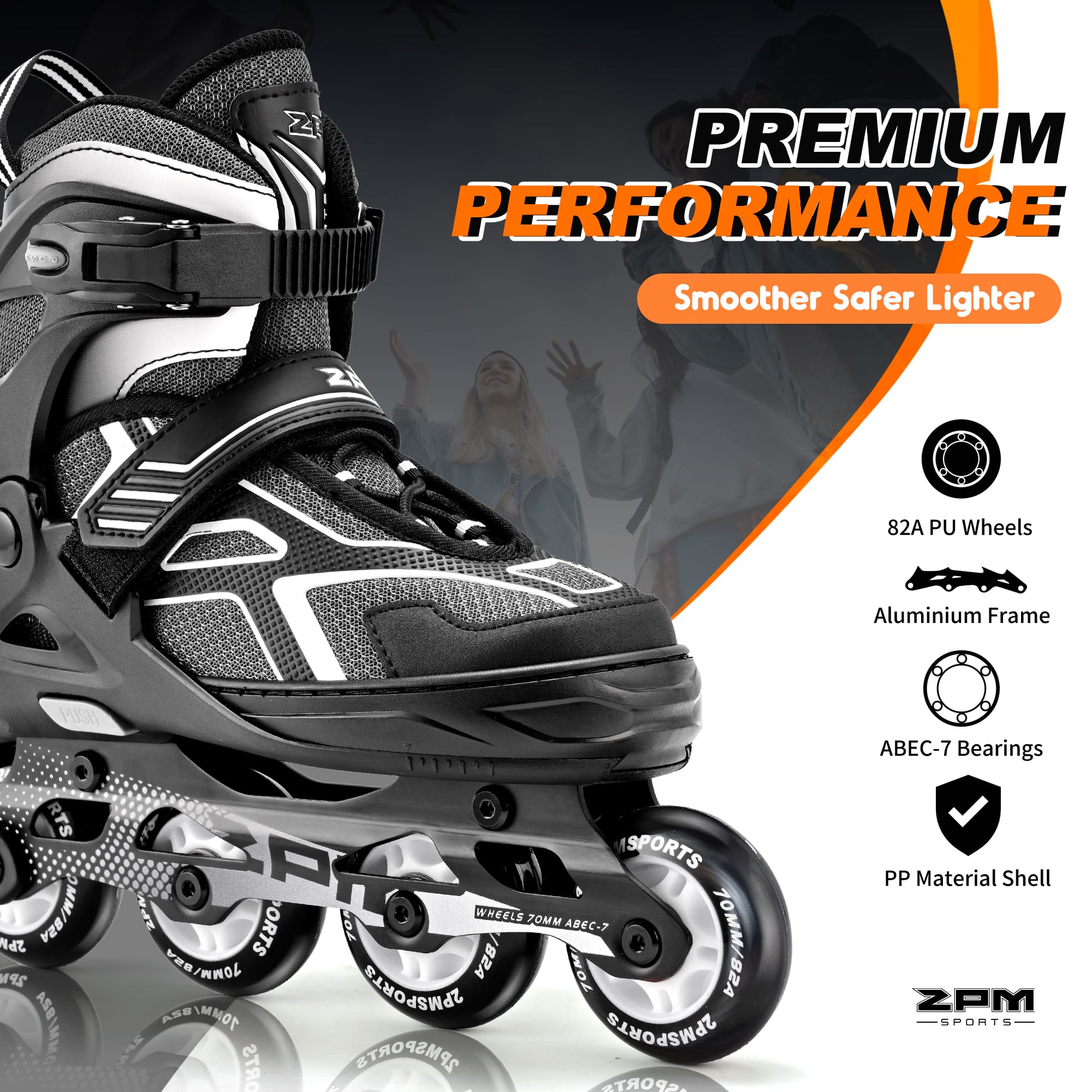 SULIFEEL Adjustable Inline Skates, Fun Beginner Roller Skates for Kids, Youth