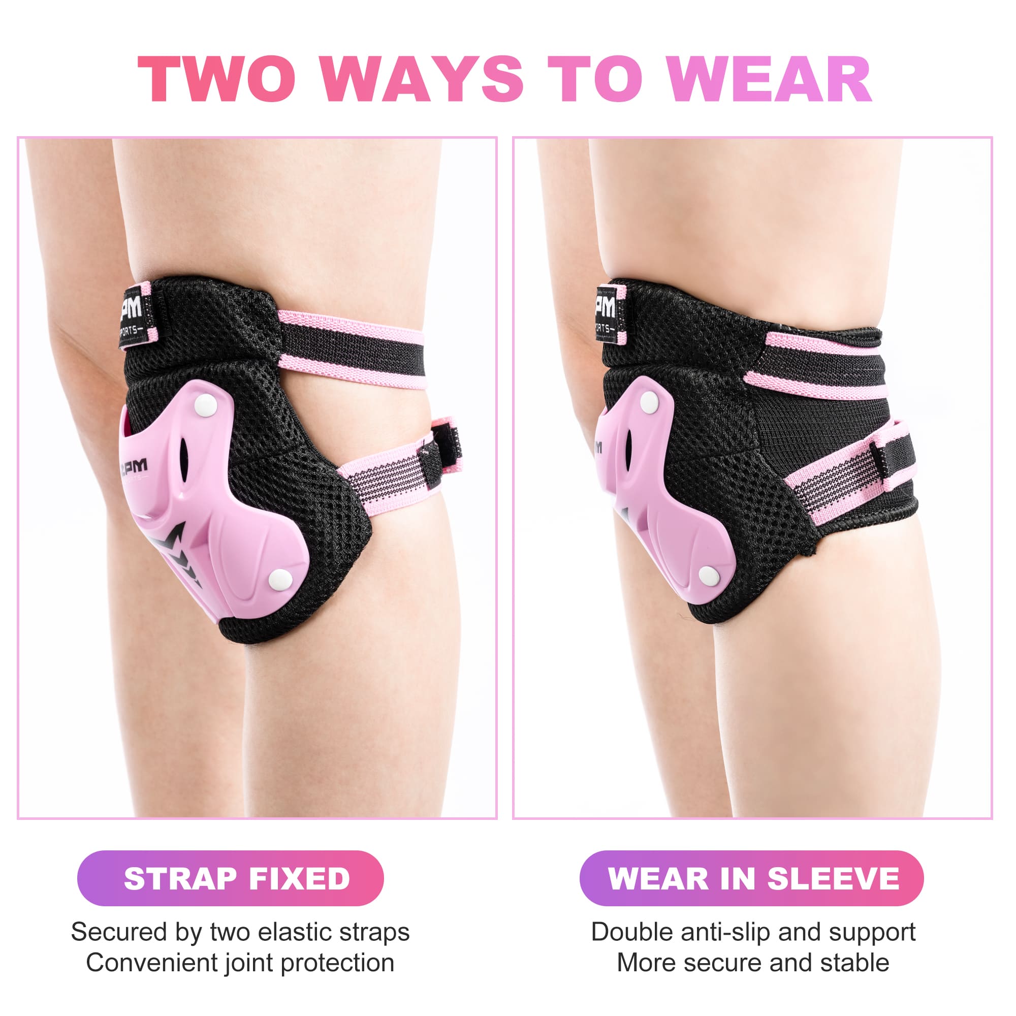 SULIFEEL Knee Pads for Kids, Wrist Guards Knee and Elbow Pads Set