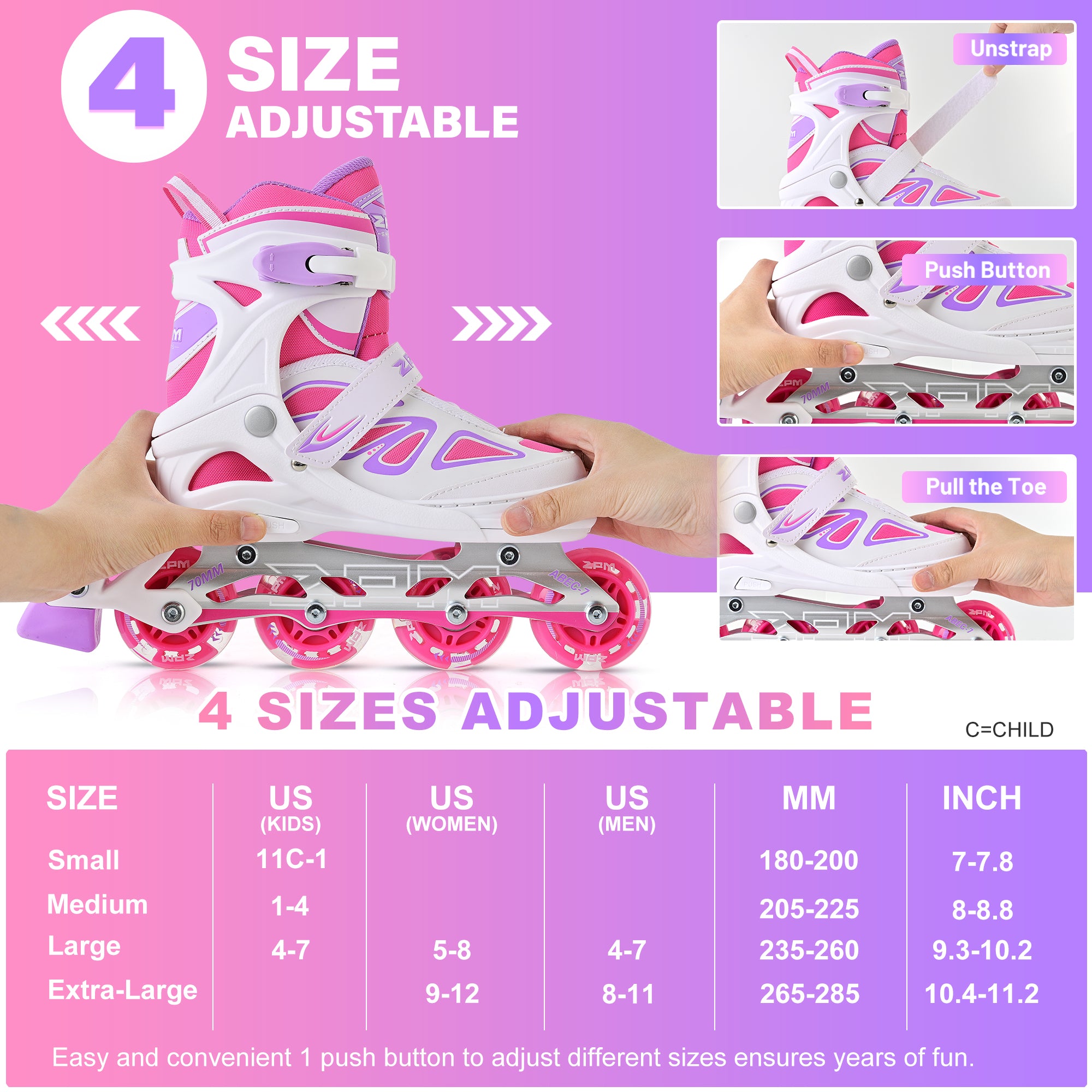 SULIFEEL Inline Skates for Kids Men Adult Women and Boys