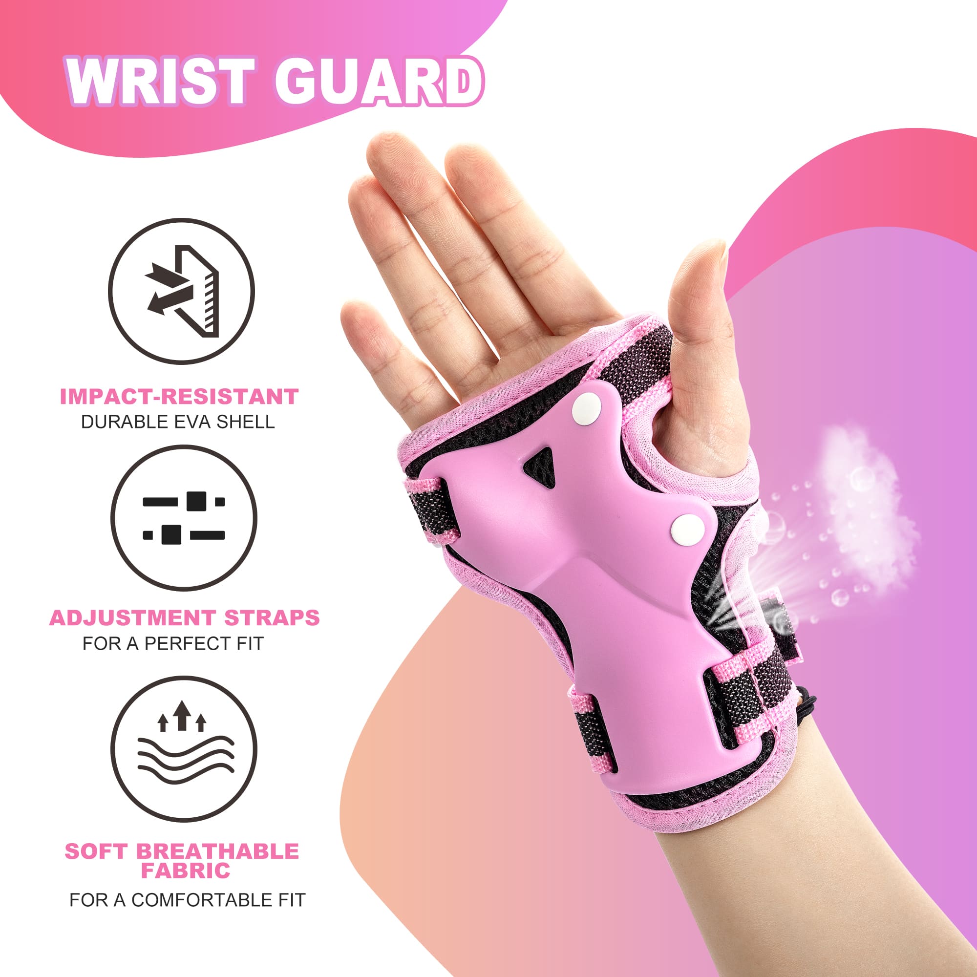 SULIFEEL Knee Pads for Kids, Wrist Guards Knee and Elbow Pads Set