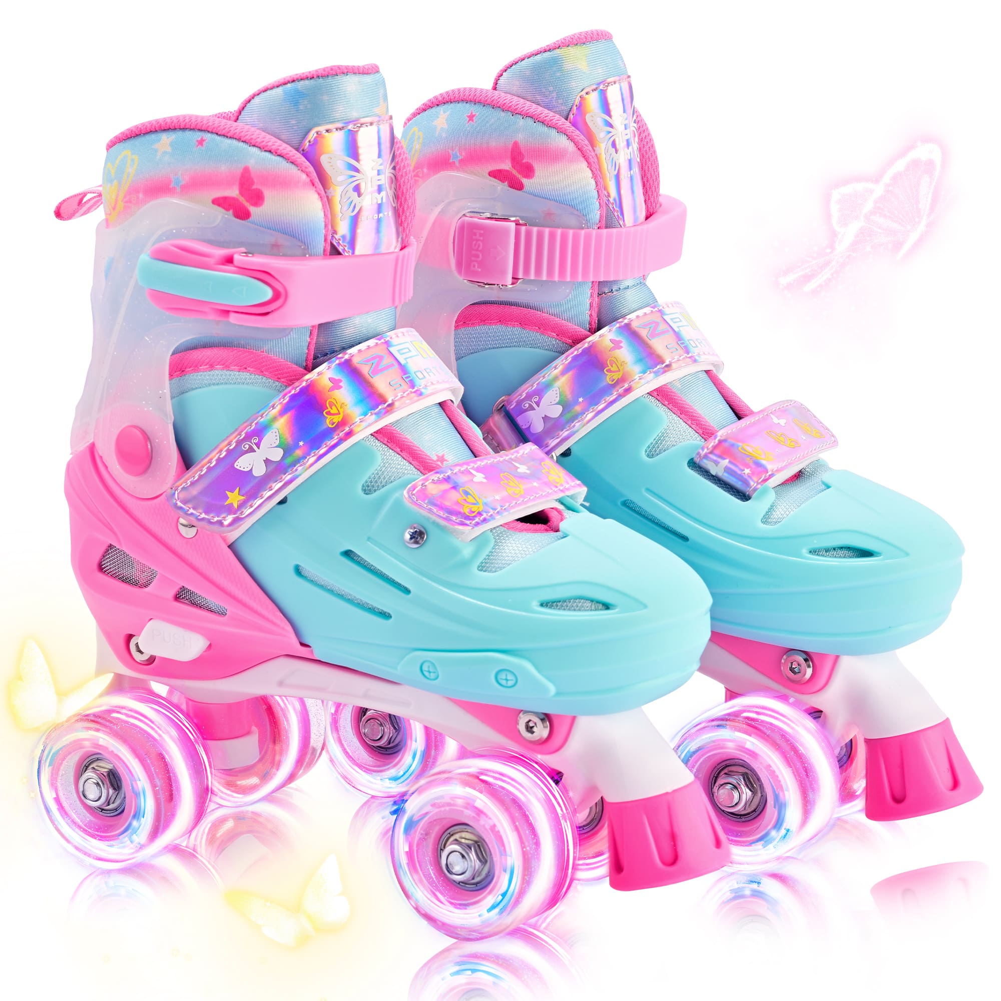 SULIFEEL Adjustable Roller Skates for  Kids with Light Up Wheels