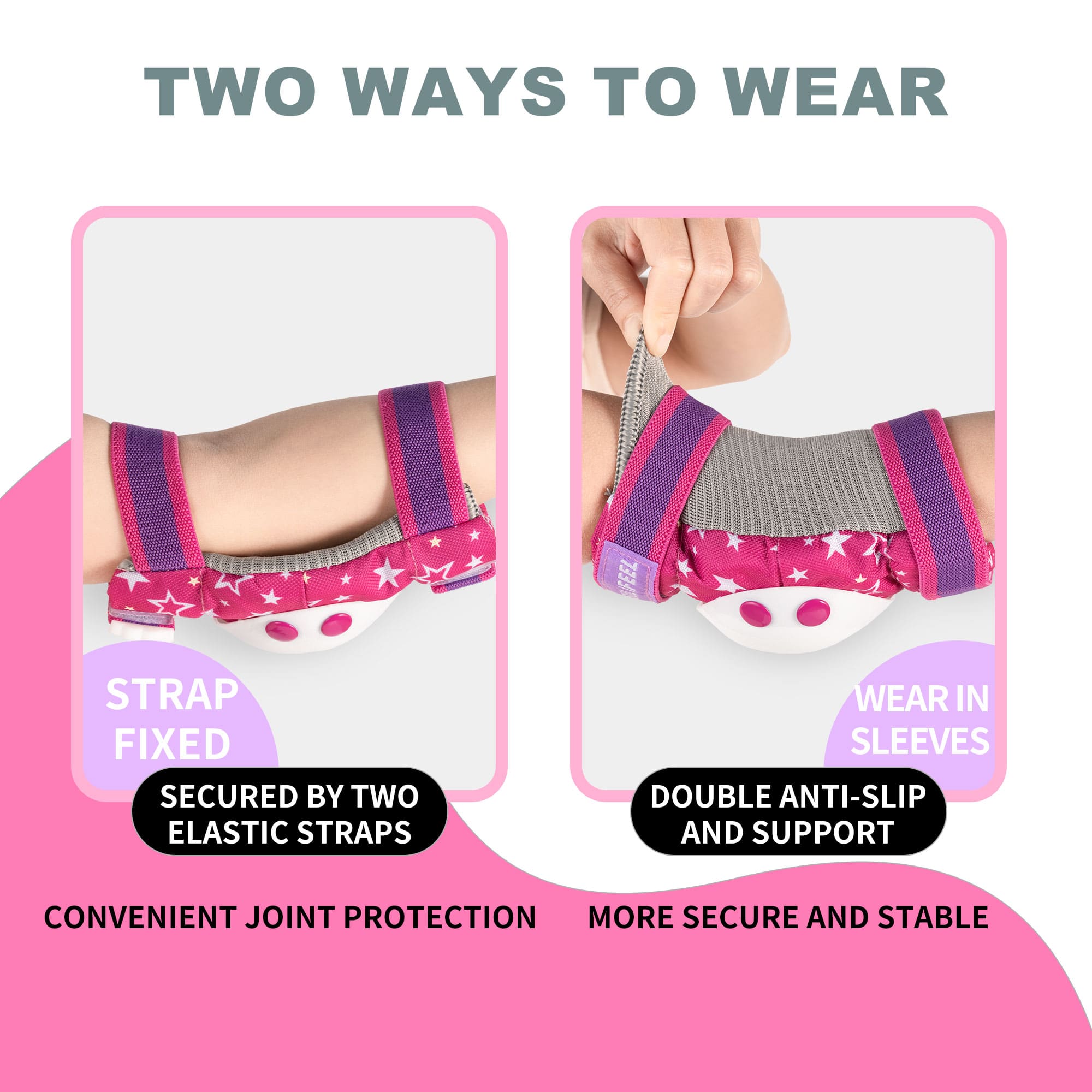 SULIFEEL Rainbow Knee Pads for Kids, Wrist Guards Knee and Elbow Pads Set