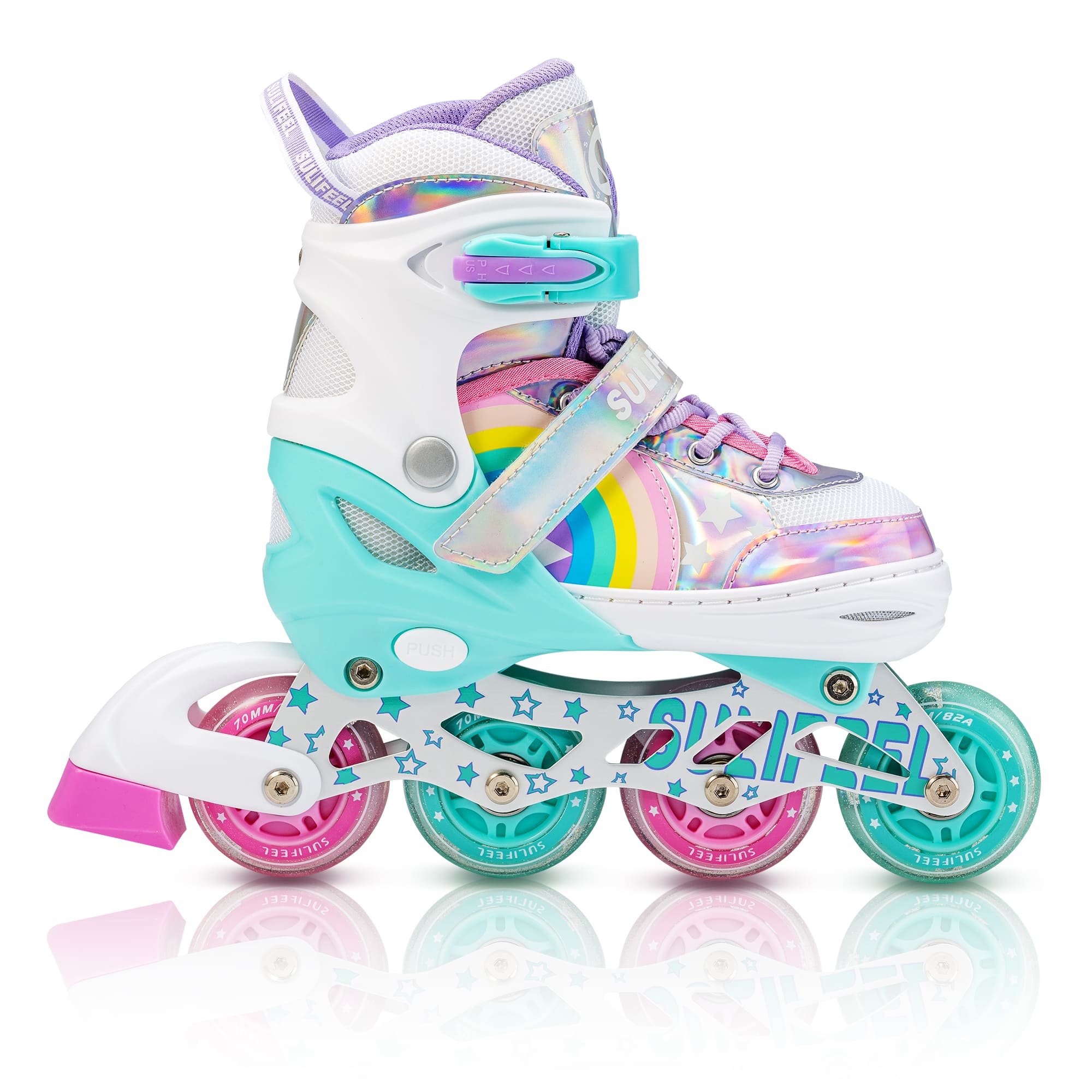 SULIFEEL Inline Skates for Girls Boys, Adjustable Light up Wheels Skates for Kids Beginner