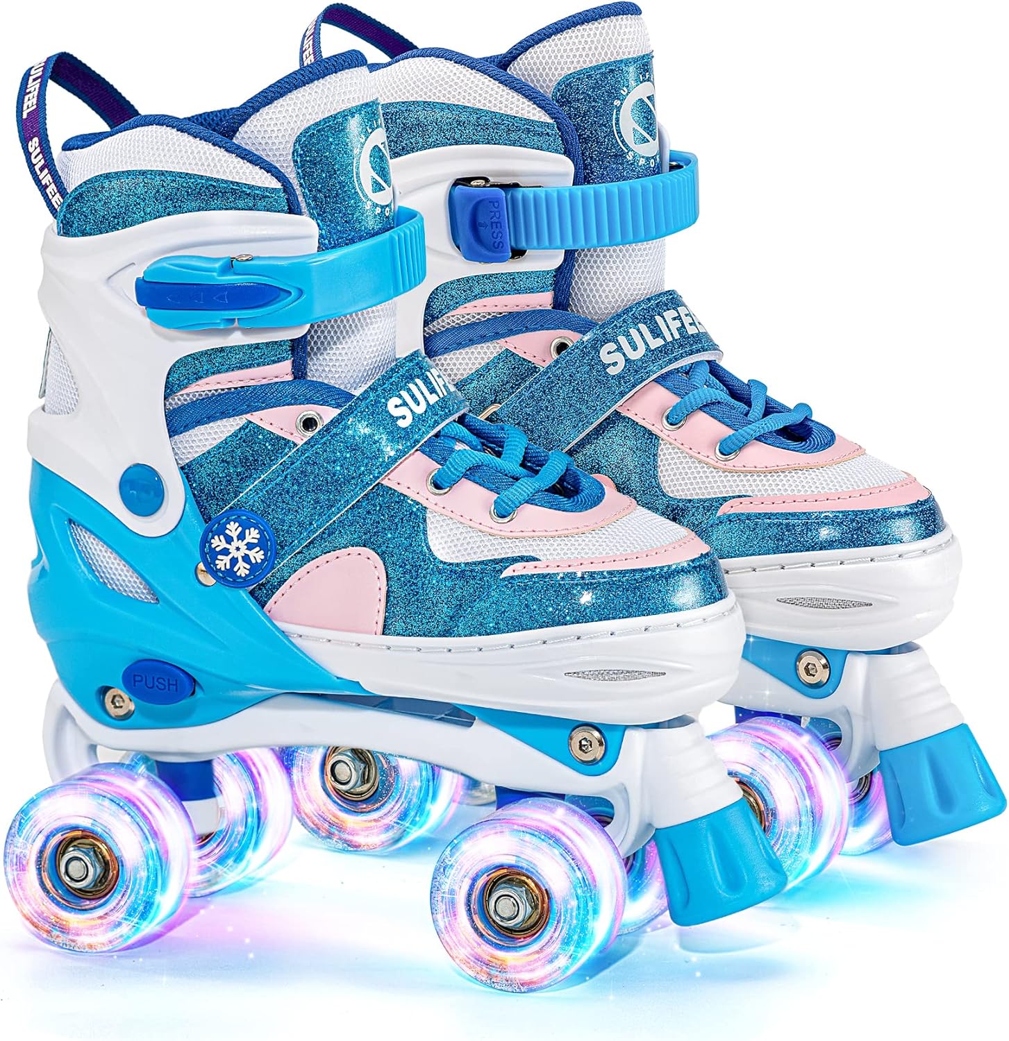 SULIFEEL Adjustable Light up Roller Skates for Girls Boys for Kids