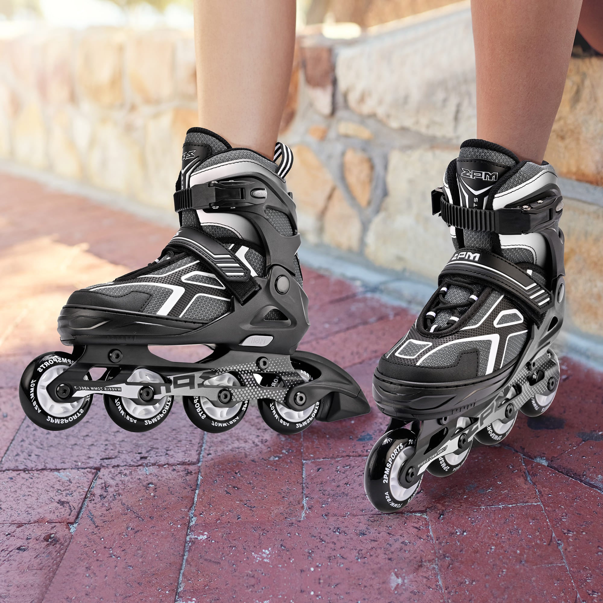 SULIFEEL Adjustable Inline Skates, Fun Beginner Roller Skates for Kids, Youth
