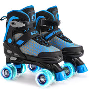 SULIFEEL Roller Skates for Girls Boys Kids,4 Sizes Adjustable Quad Skates with Light up Wheels